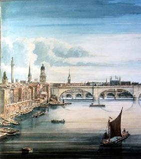 West view of New London Bridge and Old London Bridge