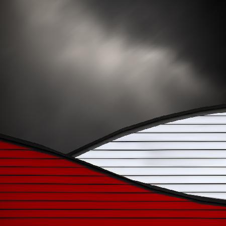 Wavy red white roof