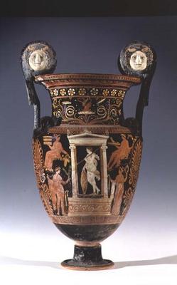 Red and white figure volute krater, Apulian (ceramic) from Gioia del Colle Painter