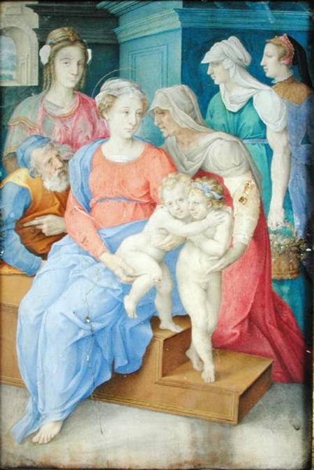 The Holy Family with St. Elizabeth, St. John the Baptist and Three Noblewomen from Giorgio Giulio Clovio