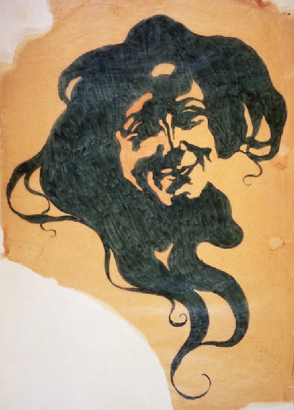 The Smile, 1900, painting by Giorgio Kienerk (1869-1948), pencil and ink on tissue paper, 45.5x33.6  from Giorgio Kienerk