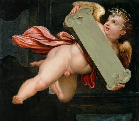 G.Vasari / Putto with Tablet / Paint.