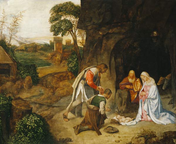 Adoration of the shepherds from Giorgione (aka Giorgio Barbarelli or da Castelfranco)