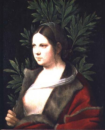 Portrait of a Young Woman (Laura) from Giorgione (aka Giorgio Barbarelli or da Castelfranco)