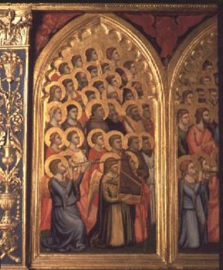 Angels from the Coronation of the Virgin Polyptych (far left panel) from Giotto (di Bondone)