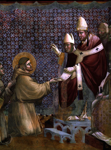 Die Bestaetigung der Ordensregel des hl. Franziskus durch Papst Innozenz III. from Giotto (di Bondone)