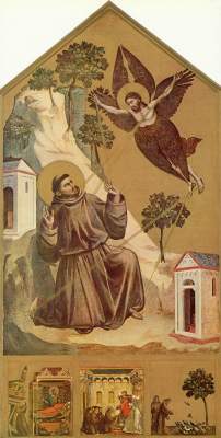 The holy Franziskus receives the stigmata from Giotto (di Bondone)