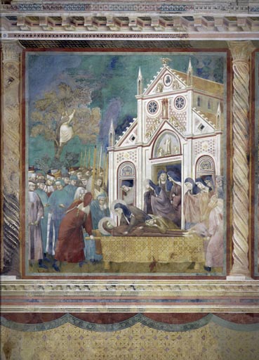 Die Klarissen nehmen Abschied von dem toten hl. Franziskus from Giotto (di Bondone)