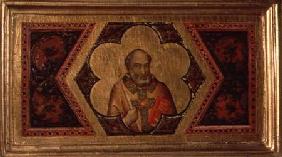 Bishop from the Coronation of the Virgin Polyptych (far left predella)