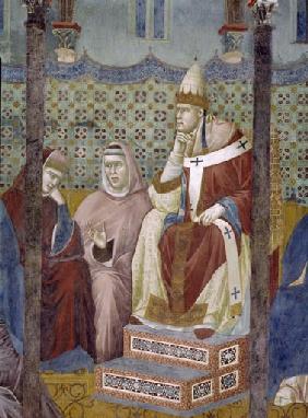 Der hl. Franziskus predigt vor Papst Honorius III.