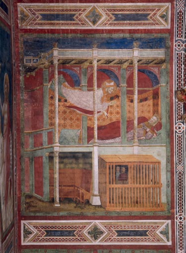 Der hl. Nikolaus erscheint dem Kaiser Konstantin im Traum from Giotto (Schule)