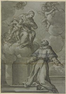 Dem Heiligen Antonius erscheint die Mutter Gottes mit dem Jesuskind