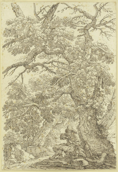 Unter Bäumen sitzt ein Bettler from Giovanni Battista Albani