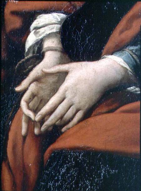 The Martyrdom of SS. Rufina and Seconda, known as the 'three-handed picture', detail of bound hands, from Giovanni Battista Crespi