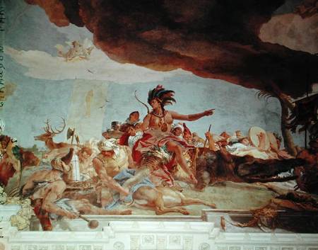 America, one of the Four Continents from the ceiling of the 'Treppenhaus' from Giovanni Battista Tiepolo
