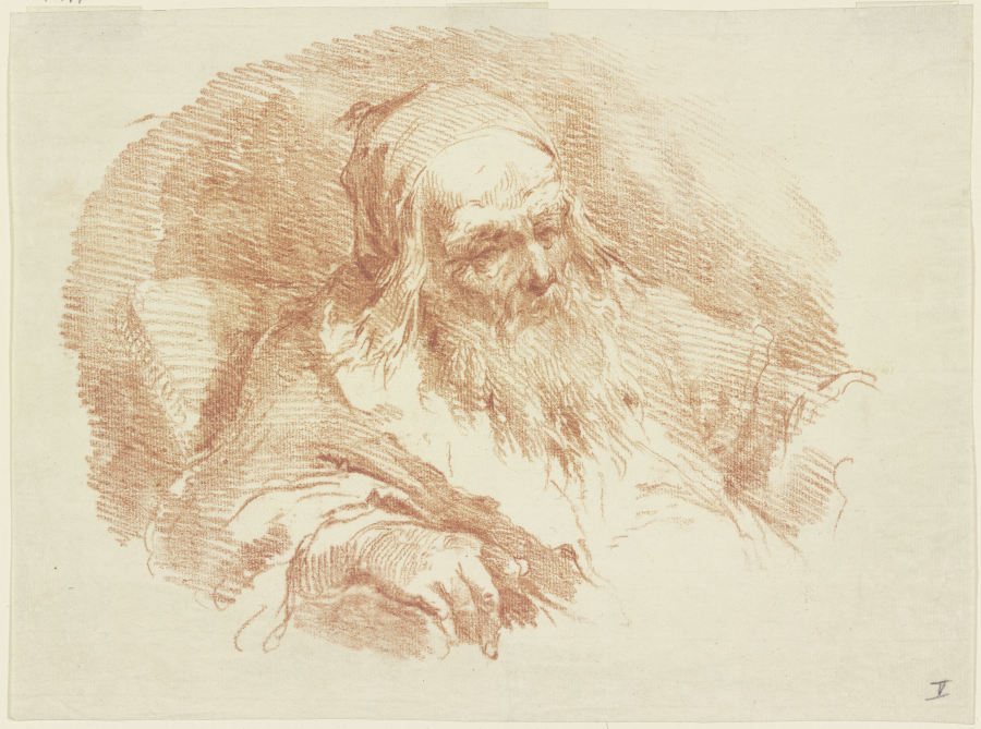 Studienkopf eines bärtigen alten Mannes from Giovanni Battista Tiepolo