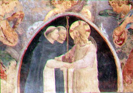 Christ welcoming two Dominican friars, lunette from Giovanni Battista Vanni