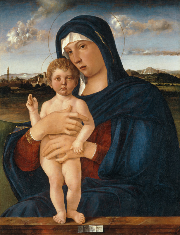Bellini, Giovanni c.1430 - 1516. - ''Mary with the Boy Jesus, standing giving a blessing'', c.1475/8 from Giovanni Bellini