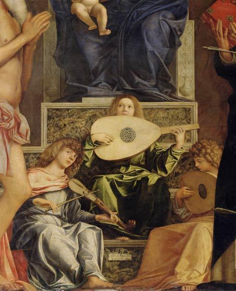 The San Giobbe Altarpiece, detail of music-making angels