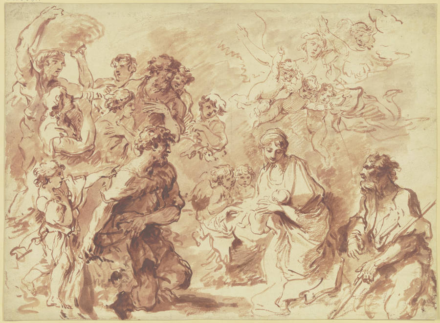 Adoration of the shepherds from Giovanni Benedetto Castiglione