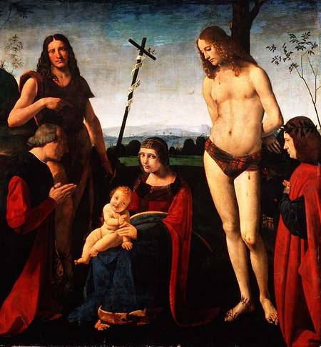 Madonna and Child with SS. John the Baptist and Sebastian Between Two Donors from Giovanni Boltraffio