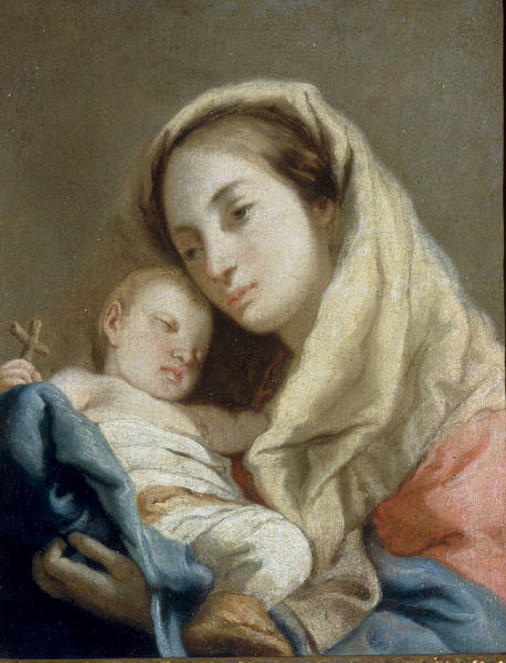 G.D.Tiepolo / Mary & Child / Paint./ C18 from Giovanni Domenico Tiepolo