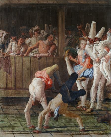 The travelling entertainers (Saltimbanchi, Colombina e Pulcinella)