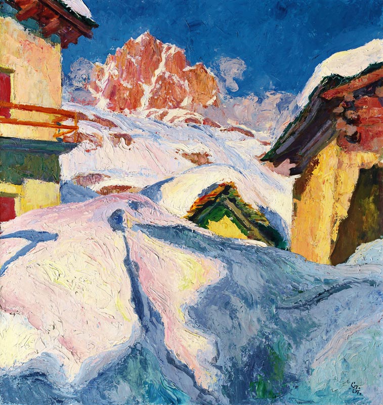 Capolago in Winter with a View of Piz Lagrev from Giovanni Giacometti
