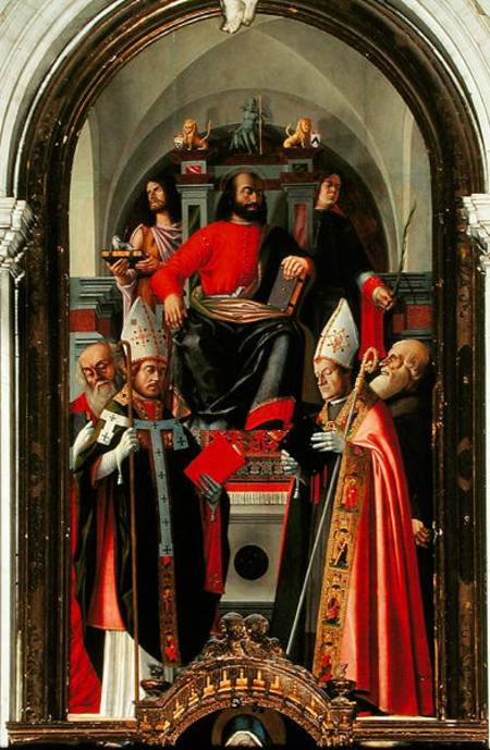Saint Mark enthroned surrounded by Saints from Giovanni Giovanni