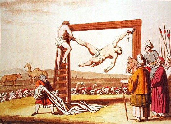Torture Scene in Barbary, illustration from ''Costume Antico e Moderno'' from Giovanni Giulio Ferrario Milan 1815Bigatti