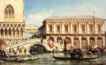 View of the Doge's Palace, the Bridge of Sighs and the Prison from Giovanni Grubacs