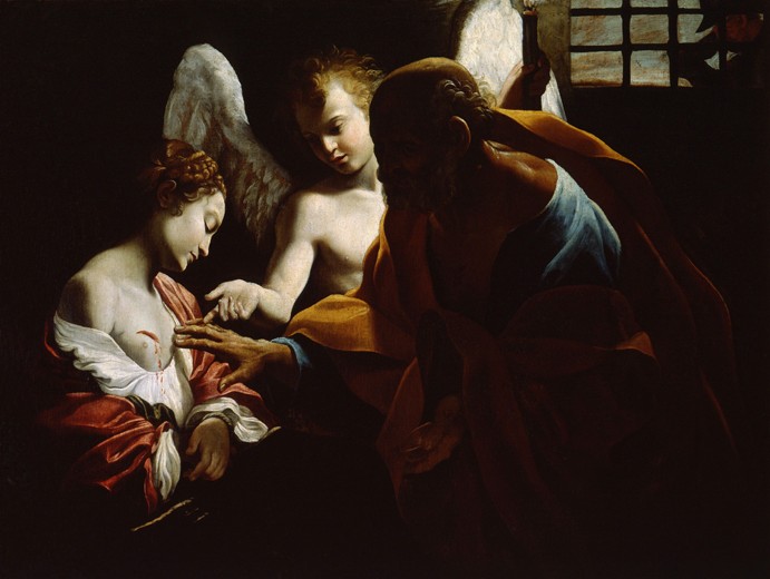 Saint Agatha Attended by Saint Peter and an Angel in Prison from Giovanni Lanfranco