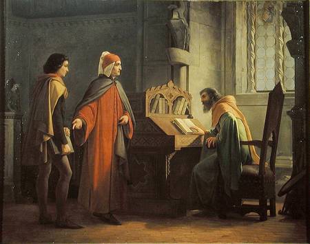 Dante (1265-1321) presenting Giotto (1266-1337) to Guido da Polenta (d.1310) from Giovanni Mochi