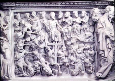 The Last Judgement: detail of reliefs from the top of the hexagonal pulpit designed from Giovanni Pisano