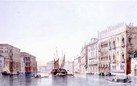 The Grand Canal and the Ca' d'Oro, Venice, engraved by Lefevre (litho)