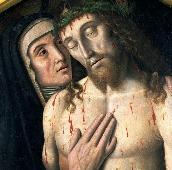 Lamentation of the Dead Christ (detail of 80450) from Giovanni Santi or Sanzio