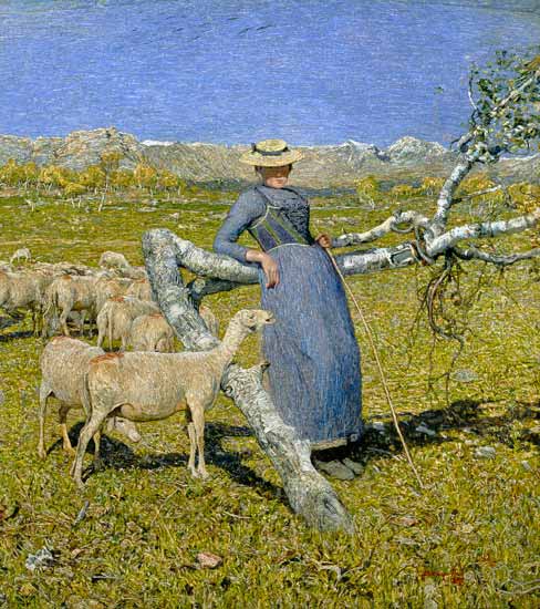 Afternoon in the Alps - Detail from Giovanni Segantini