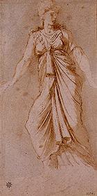 Receding female gown figure from Girolamo da Carpi