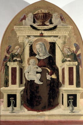 Madonna and Child Enthroned with Angels (tempera on panel) from Girolamo Giovanni