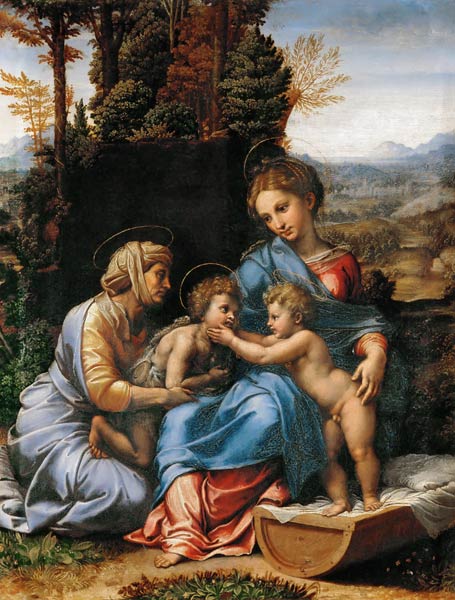 The Holy Family with John the Baptist as a Boy and Saint Elizabeth (La Petite Sainte Famille) from Giulio Romano
