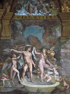 Mars and Venus bathing, aided by Cupid and putti from the Sala di Amore e Psiche