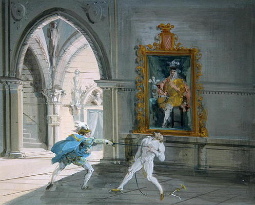 Don Juan, The Duel (w/c on paper) from Giuseppe Bernardino Bison