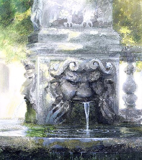 Fountain in the Borghese Gardens, Rome, 1982 (w/c and gouache on paper)  from Glyn  Morgan