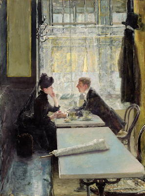 Lovers in a Cafe (panel) from Gotthardt Johann Kuehl