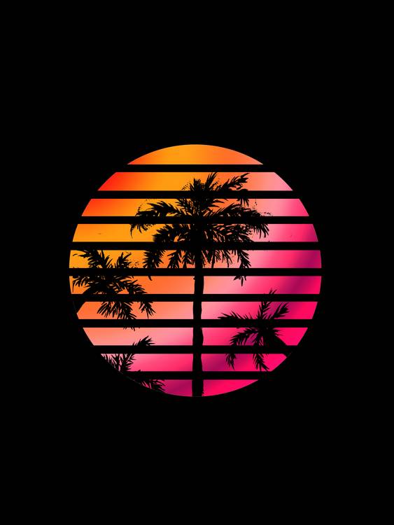 Palm Trees Sunset from Sebastian  Grafmann
