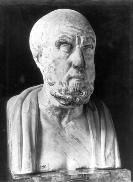 Bust of Hippocrates (c.460-c.377 BC) from Greek