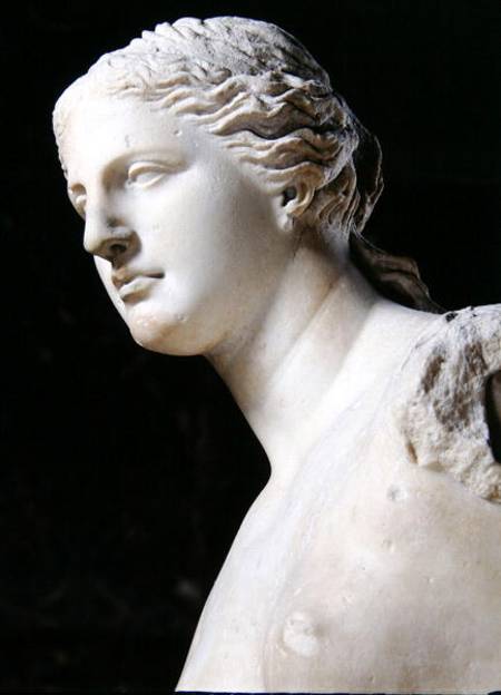 Venus de Milo, detail of the head, Hellenistic period from Greek