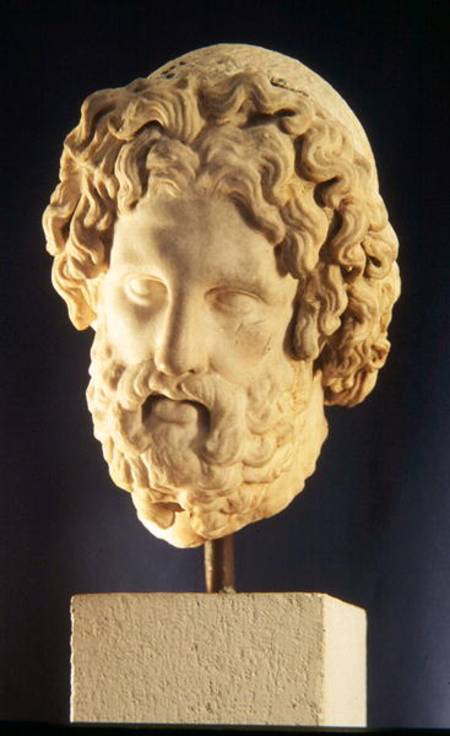 Colossal head of Asklepios from Greek School