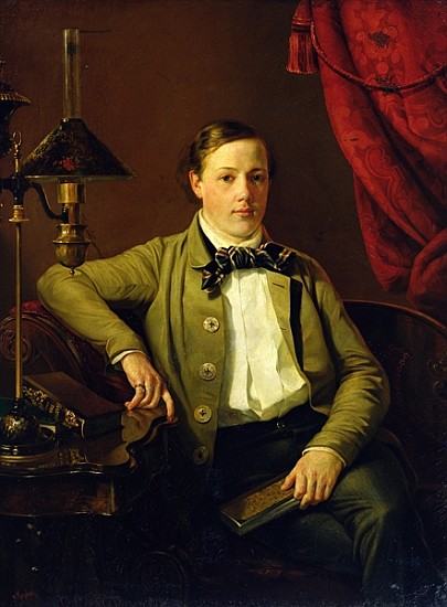 Portrait of Apollon Maykov from Grigory Mikhailov