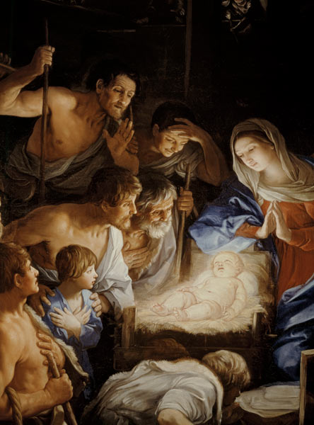The Adoration of the Shepherds, detail of the group surrounding Jesus from Guido Reni